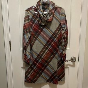 Flannel Dress with Scarf